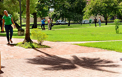 Students on the Albert A.Sheen Campus on the island of St. Croix. 