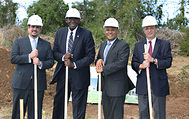 UVI President David Hall and Officials break ground for School of Medicine