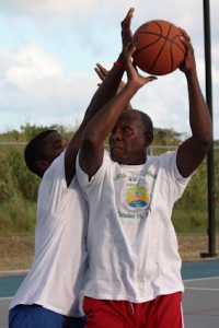 Hall Playing basketball