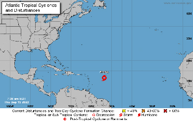 Image of Tropical storm Fiona Displayed on the University's Emergency Page