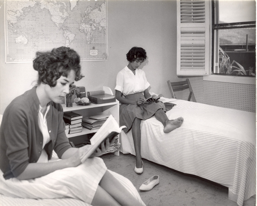 Students studying in the old CVI dorms 