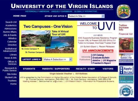 UVI website coded in HTML 1.0