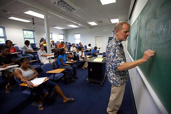 Freshman learning their first semester.