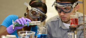 UVI students conduct experiments on the University's Albert A. Sheen Campus.