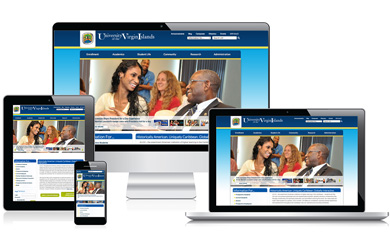 UVI responsive website with Cascade Server website content management system