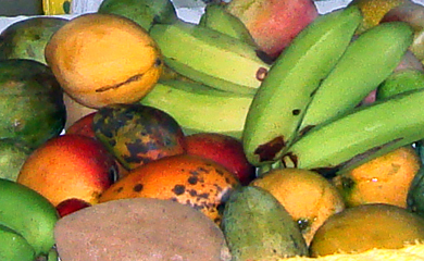 Photo of mangoes and tropical fruits