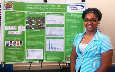 Genique Nicholas presents at UVI Research Day on the Sheen Campus