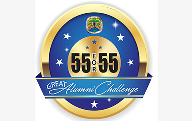 55 for 55 alumni logo