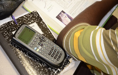 stock photos of pencils, books and a calculator